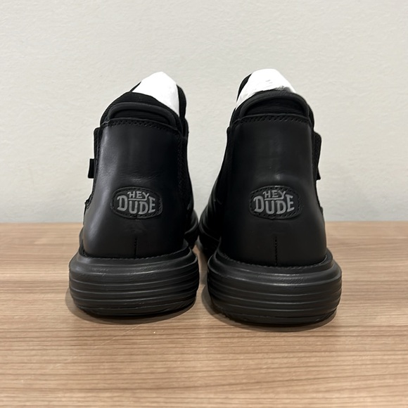 HEY DUDE BRANSON BOOT CRAFT LEATHER Black Womens Various Sizes - Picture 3 of 4